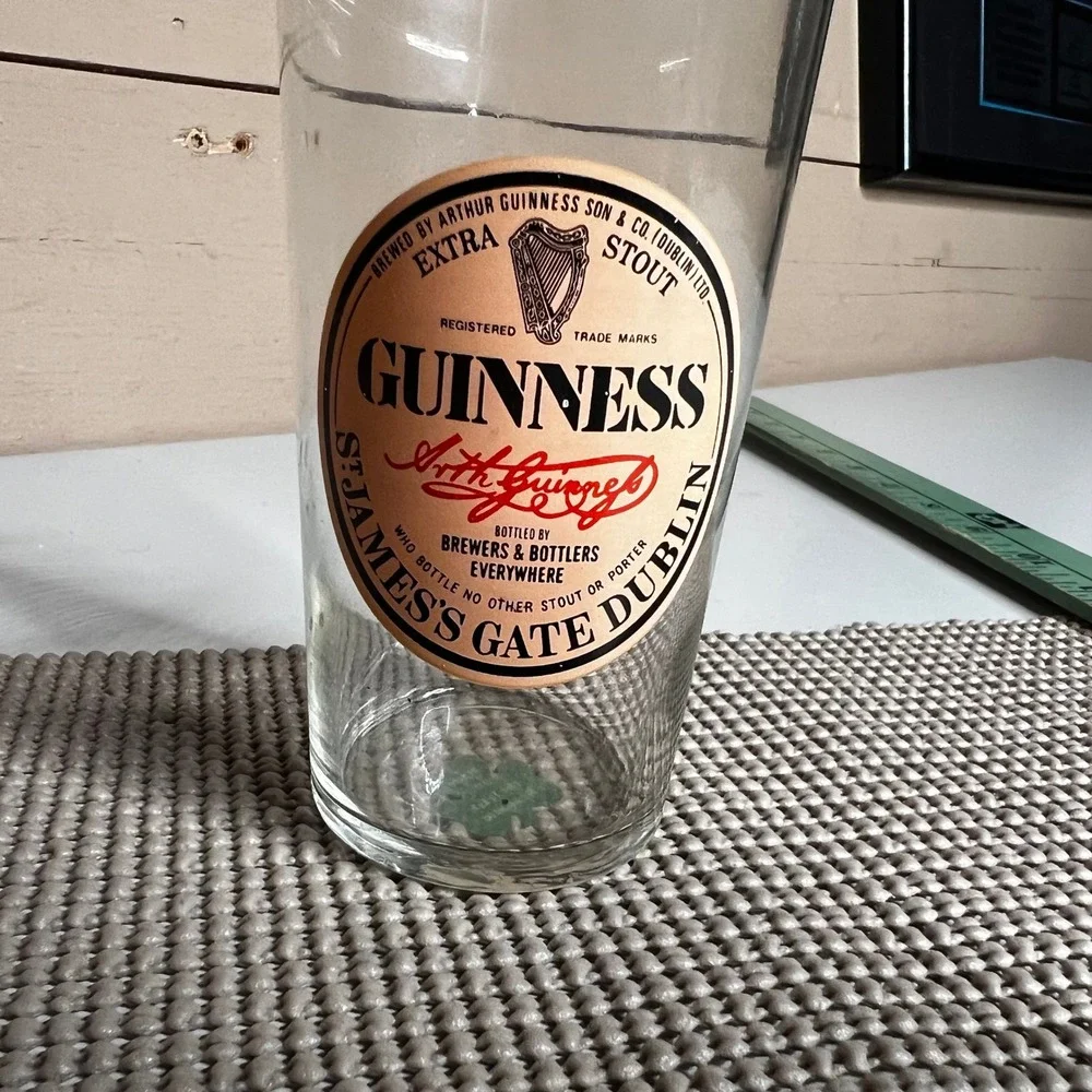 Vintage Guinness Extra Stout Beer Glass St James Gate Dublin Made in Ireland